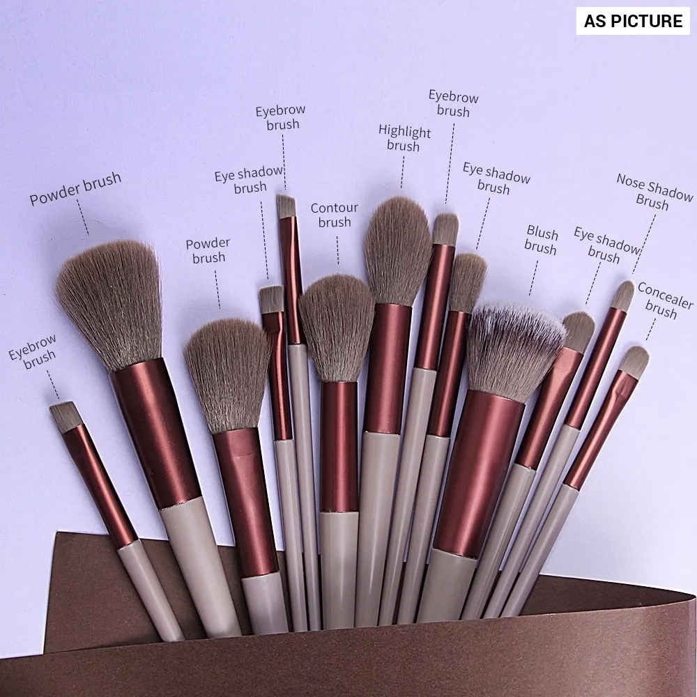 13 Pcs Makeup Brushes Set Eye Shadow Foundation Women Cosmetic Brush Eyeshadow Blush Beauty Soft Make Up Tools