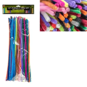 150 Chenille Stems Pipe Cleaners Craft Sticks Gun Cleaner 12" Long Assorted Art