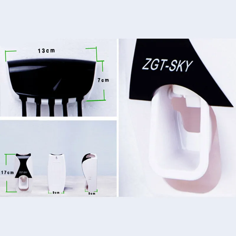 1set Fashion Automatic Toothpaste Dispenser Family Holder 5 Toothbrush Bathroom Household Wall Mount Stand Bathroom Tools
