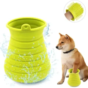 2 in 1 Portable Soft Silicone Paw Effectively Cleaner Shower Brush for Dogs and Cats