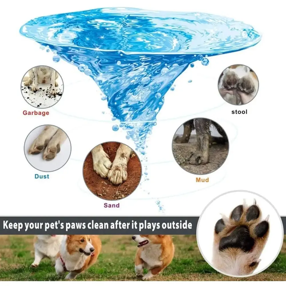 2 in 1 Portable Soft Silicone Paw Effectively Cleaner Shower Brush for Dogs and Cats