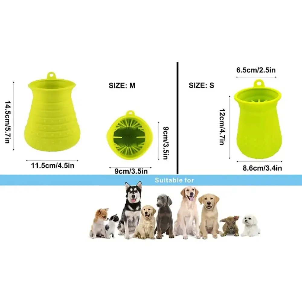 2 in 1 Portable Soft Silicone Paw Effectively Cleaner Shower Brush for Dogs and Cats