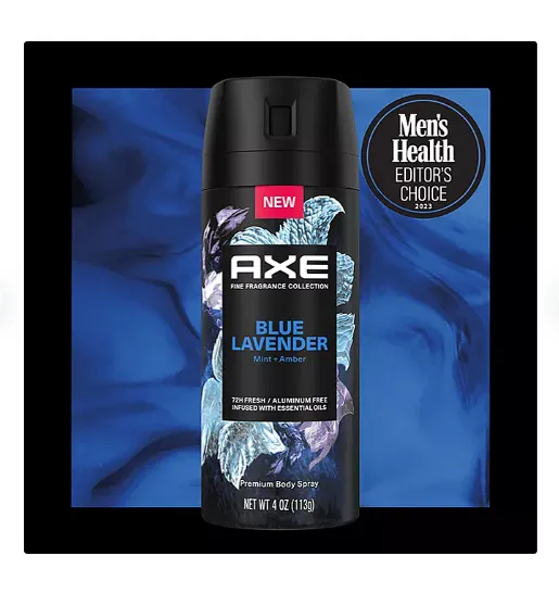AXE Fine Fragrance Premium Deodorant Body Spray for Men, Blue Lavender (4.0 oz., 3 pk.)