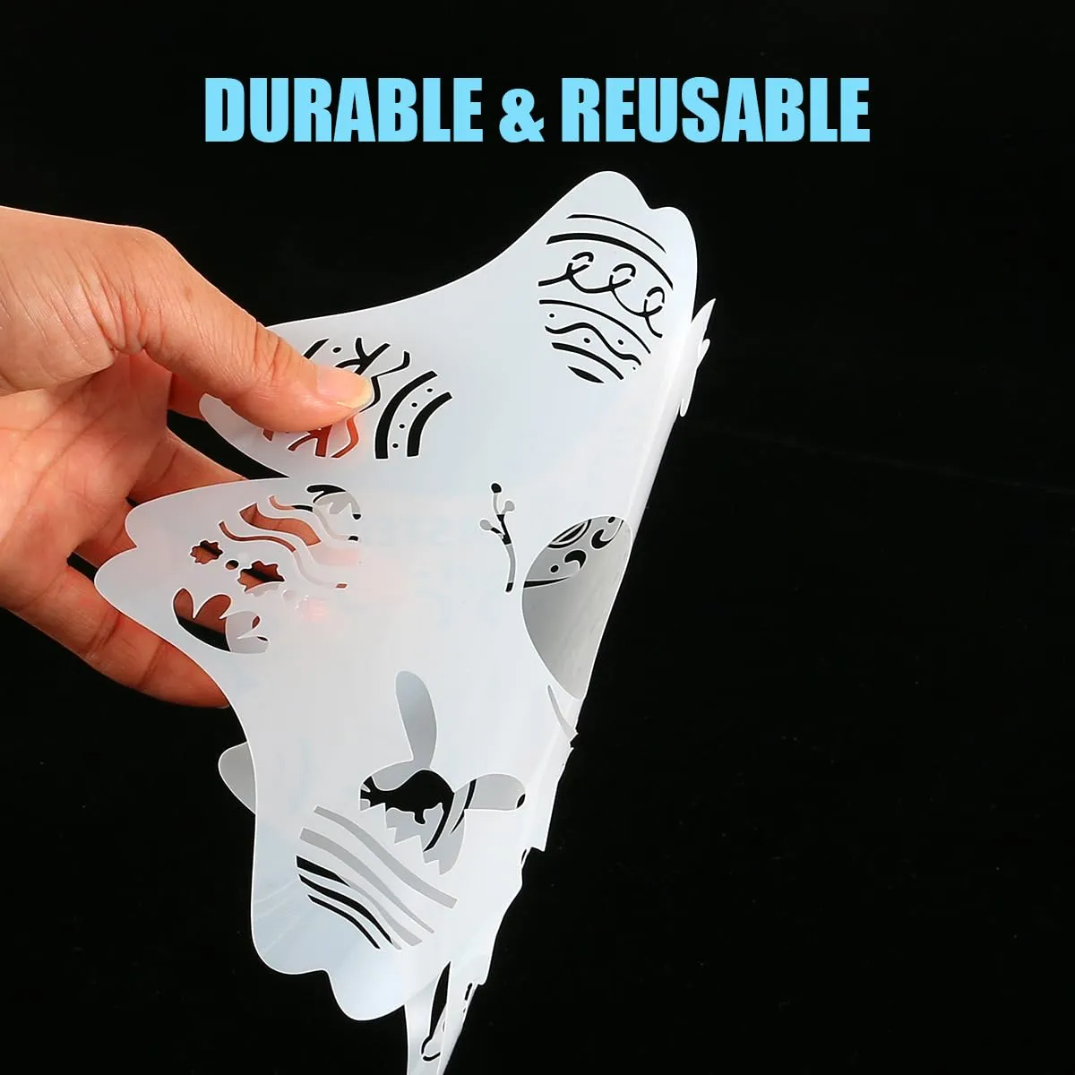 Bowitzki Reusable Easter Face Paint Stencils for Body Art Painting Bunny Face Paint Stencils Halloween Party Makeup Stencils (Easter)