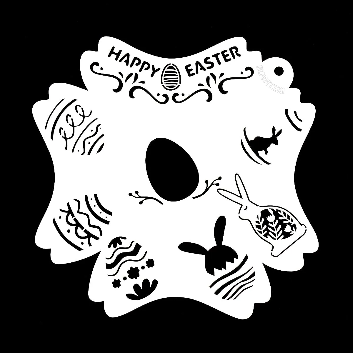 Bowitzki Reusable Easter Face Paint Stencils for Body Art Painting Bunny Face Paint Stencils Halloween Party Makeup Stencils (Easter)