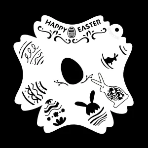 Bowitzki Reusable Easter Face Paint Stencils for Body Art Painting Bunny Face Paint Stencils Halloween Party Makeup Stencils (Easter)