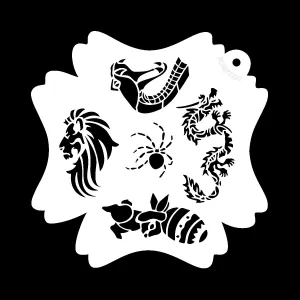 Bowitzki Reusable Face Paint Stencils for Body Art Painting Halloween Party Makeup Temporary Tattoos Stencils (Animal-1)
