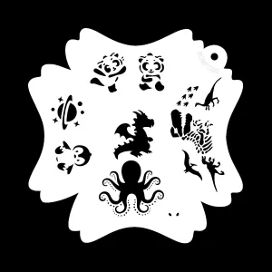 Bowitzki Reusable Face Paint Stencils for Body Art Painting Halloween Party Makeup Temporary Tattoos Stencils (Animal-2)