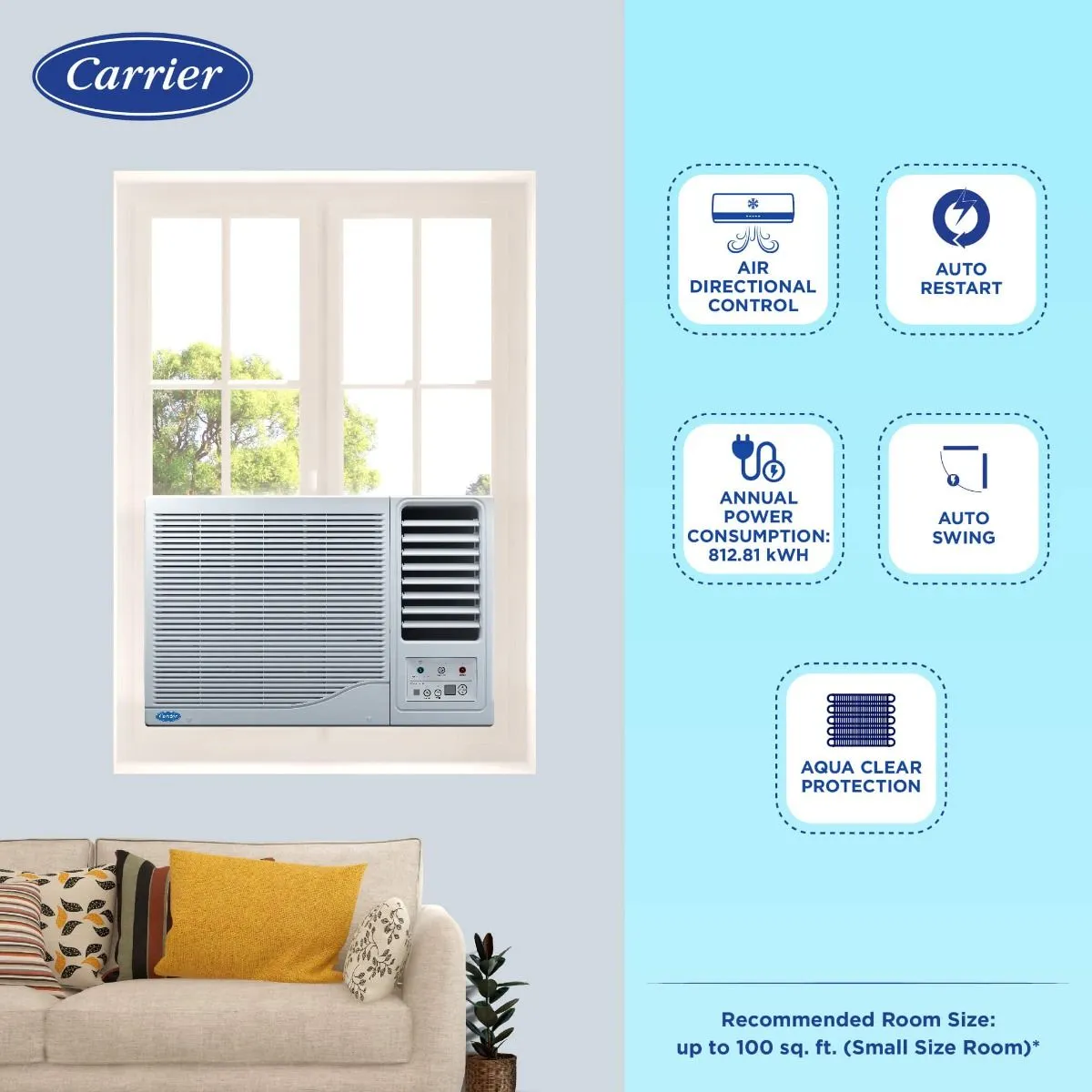Carrier Estrella EX 18K 3 Star Window AC  ( 1.5TON ) CAW18EC3R34F0