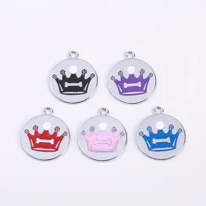 Colorful Crown Design Pet Identity Tags for Stylish Pets