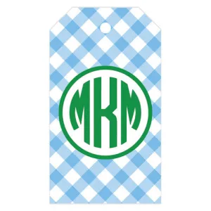 Gingham Check Monogrammed Gift Tags | More Colors