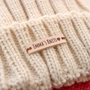 Leather Product Tag Set - Custom Personalized Tags - Engraving Engraved Labels For Clothing Sewing - Branding Knitting Handmade Supply