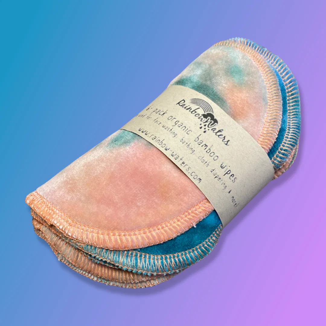Rainbow Waters Tie Dye Organic Bamboo Wipes - Unicorn :: 6 pack