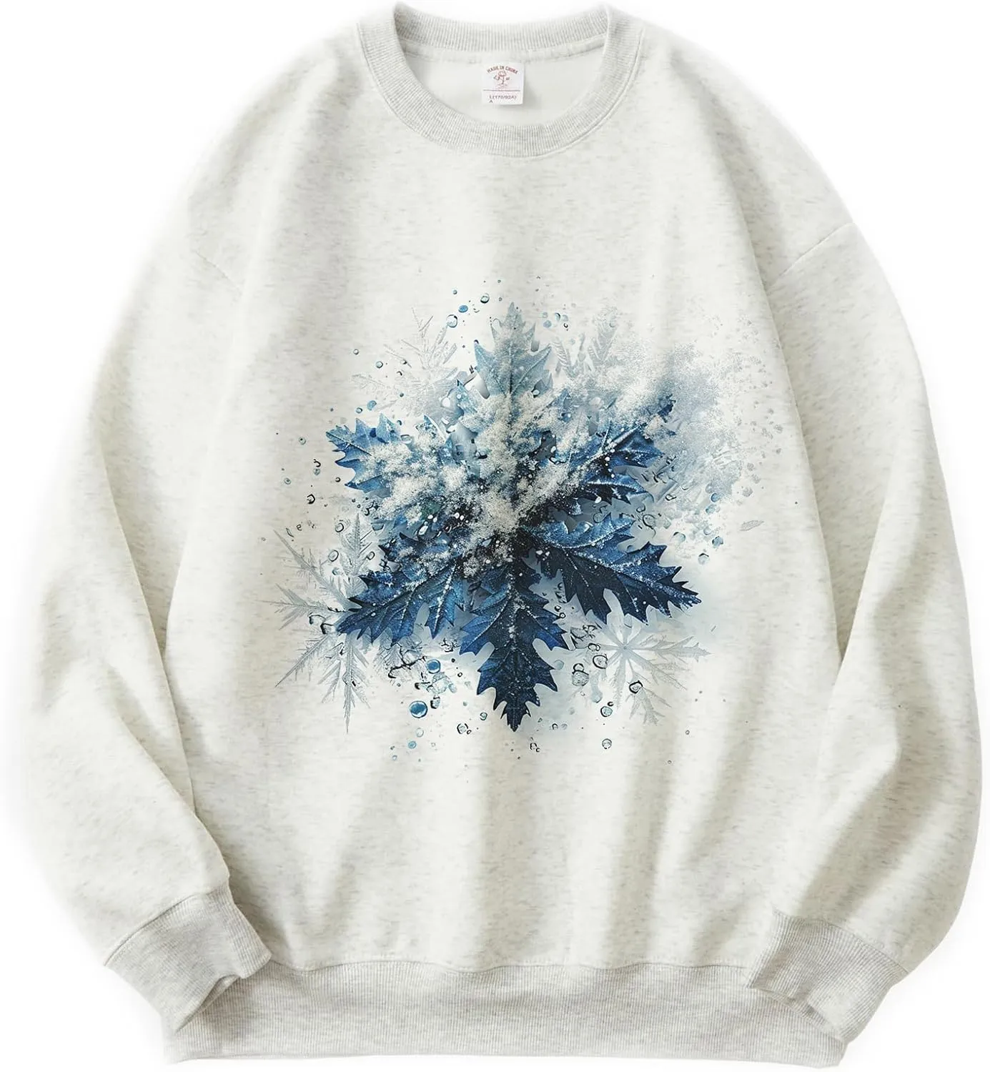 TeenFighter Loose fit Soft Velvet Lining Crewneck Graphic Sweatshirt for Women - Girls Fleece Lined Pullover Shirts